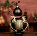 Tortoise Shell Net /Urushi-Lined Gourd Bottle Dyed with Traditional Chinese Herbal Decoction