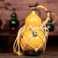Yellow Urushi-Lined Gourd Bottle Dyed with Traditional Chinese Herbal Decoction