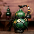 Green Urushi-Lined Gourd Bottle Dyed with Traditional Chinese Herbal Decoction