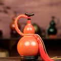 Red Museum-Quality Urushi Lacquer Art Gourd Water Flask