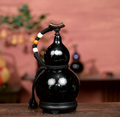 Starry Opal-Inlaid Black Lacquer Gourd Flask