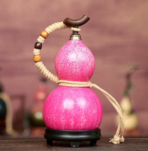 Mix Approx. 250ml Urushi-Lined Gourd Bottle Dyed with Traditional Chinese Herbal Decoction